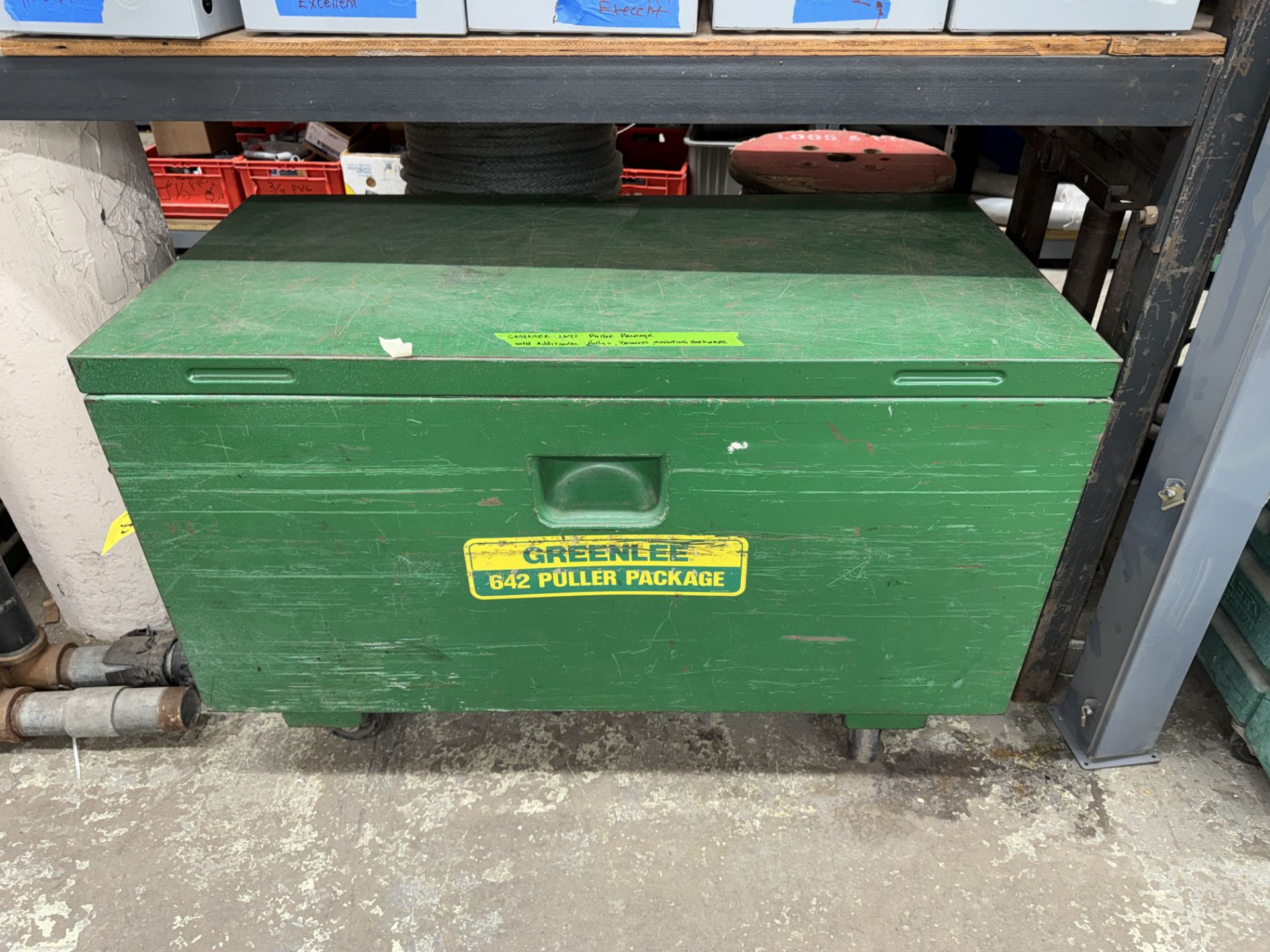 Greenlee #4642 Puller Package w/ Additional Pulleys, Baskets, Hardware, Port. Job Box