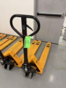 ULINE NARROW FORK PALLET JACK MOD H-1193, 5500 LB CAP.