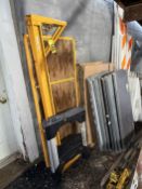 LOT: BAKERS STAGING PARTS, SHELVING, LUMBER, A-FRAME