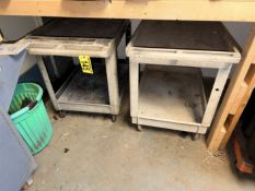 BID PRICE X 2 - (2) RUBBERMAID 2-SHELF BUS CARTS