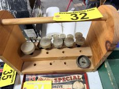 LOT: WOODEN TOOLBOX W/ 15-ASSORTED ROUTER BITS