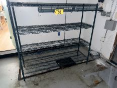 GREEN WIRE KITCHEN RACK, 4-SHELF