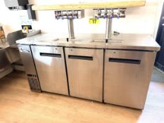 AVANTCO 2-TOWER 8-TAP KEG COOLER, 3-DOOR