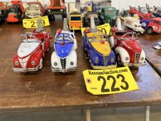 BID PRICE X 4 - (4) GENDRON WHEEL COMPANY 1940 GENDRON PEDAL CAR DIECAST COLLECTIBLE COIN BANKS