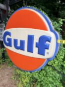 VINTAGE POLY GULF 115V LIGHTED SIGN 6'4"