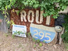 BID PRICE X4 - (4) VINTAGE HIGHWAY & BODY SHOP SIGNS