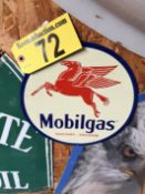 MOBIL GAS SIGN, ENAMEL 10.75"