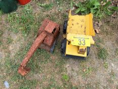 LOT: VINTAGE TONKA PIT HAULER 16" & METAL EXCAVATOR