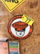 OILZUM ENAMEL SIGN 11.75"