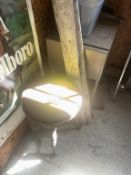 LOT: FOOTED STOOL & STAND