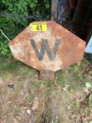 STEEL W GAS SIGN 28"X25"