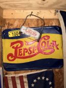 PEPSI-COLA SIGN W/BOTTLE CARRIER