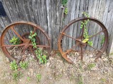SET OF 2-36" STEEL WAGON WHEELS