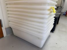 BID PRICE X 9 - (9) 26" X 18" PLASTIC PRODUCT BINS W/ LIDS