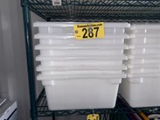 BID PRICE X 6 - (6) 26" X 18" PLASTIC PRODUCT BINS W/ 12-LIDS