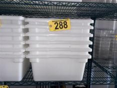 BID PRICE X 6 - (6) 26" X 18" PLASTIC PRODUCT BINS W/ 12-LIDS