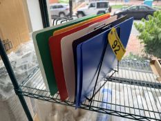 12-PC ASSORTED CUTTING BOARDS W/ RACK