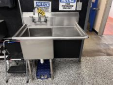 S/S SINGLE COMPARTMENT SINK W/ 16" RH DRAIN BOARD, 18" X 18" X 13"D BAY, 38.5" OVERALL WIDTH