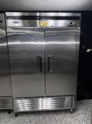 ATOSA MODEL MBF8503 2-DOOR S/S COMMERCIAL FREEZER, ON CASTERS