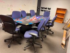 (8) Commercial Steel Case Office Chairs & 90"x45" Conference Table