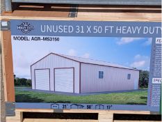 31' x 50' Metal Storage Building w/ Garage Doors