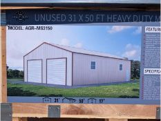 31' x 50' Metal Storage Building w/ Garage Doors