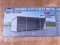 Rhino 12' x 28' Metal Livestock Shed Model: AGR-LS1228