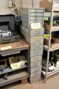 Lot - (1) 8-Drawer Steel Bin Organizer Cabinet and (1) 5-Drawer Steel Bin Organizer Cabinet with