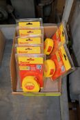 Lot - (7) Starrett Model KTS34-16ME-N 3/4" x 16' Tape Measures in (1) Box (NEW)