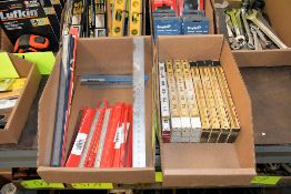 Lot - Steel Rules and Folding Rules in (2) Boxes