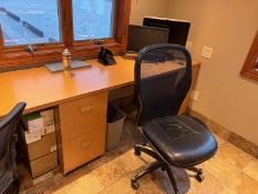 All contents of office - desks, chairs, monitors, etc