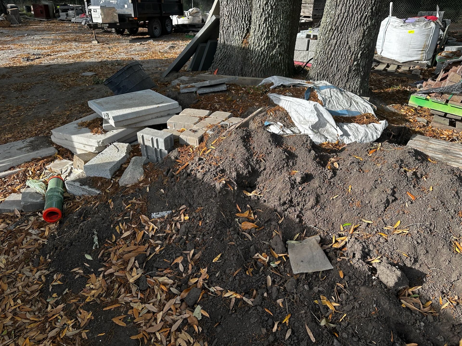Assorted Hardscape Materials, Stone Slaps, Concrete Pavers and Blocks, Topsoil, Crushed Oyster Sh... - Image 3 of 5