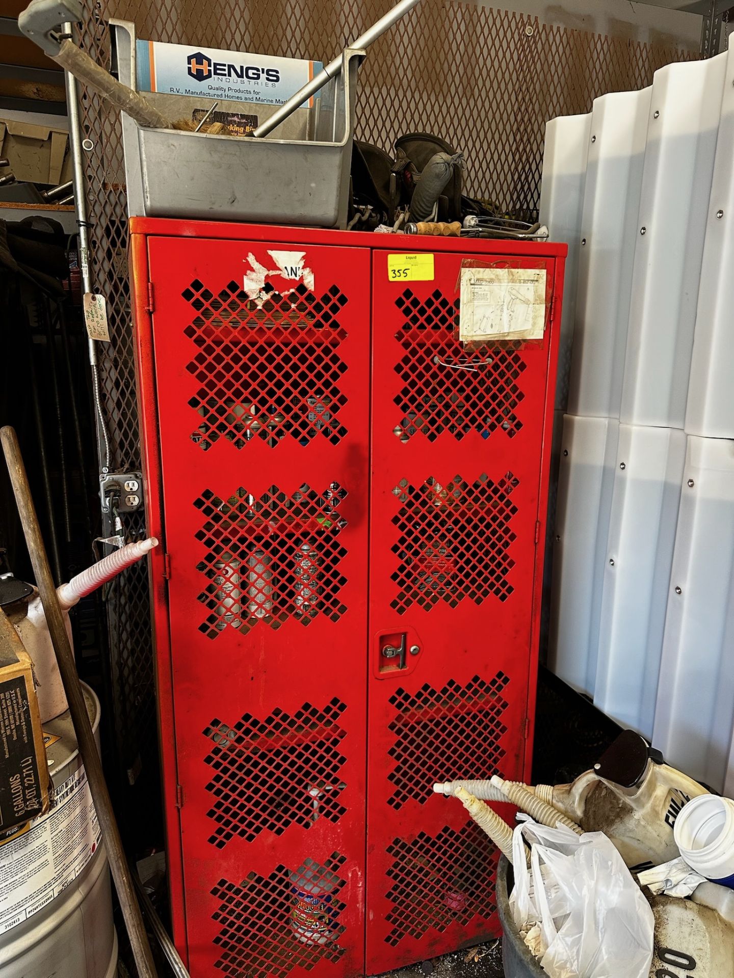 Metal Storage Cabinet with Content