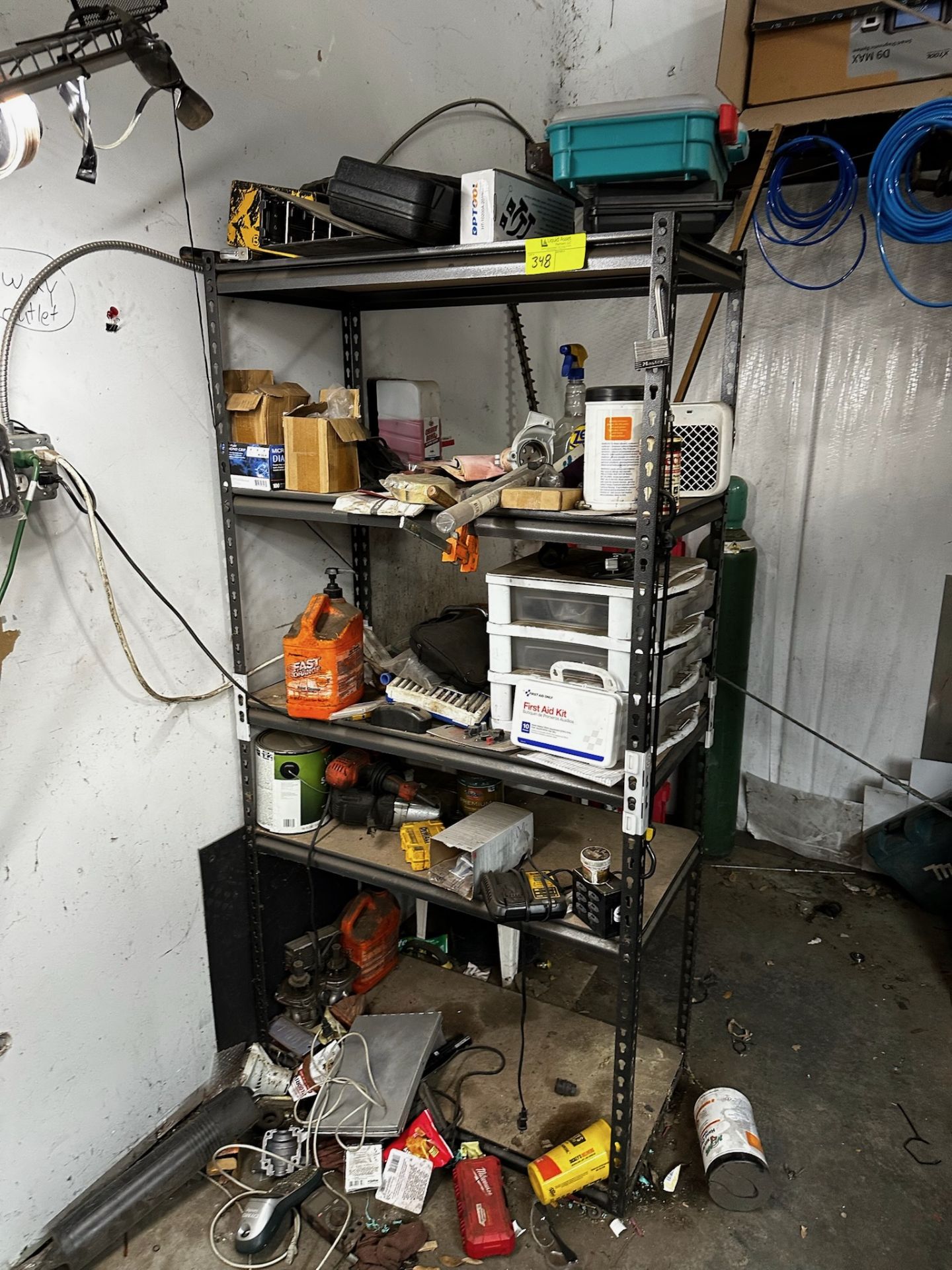 Metal Shelf with Contents