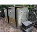 Lot of 2 Plastic Storage Sheds with 2 Storage Bins and All Content