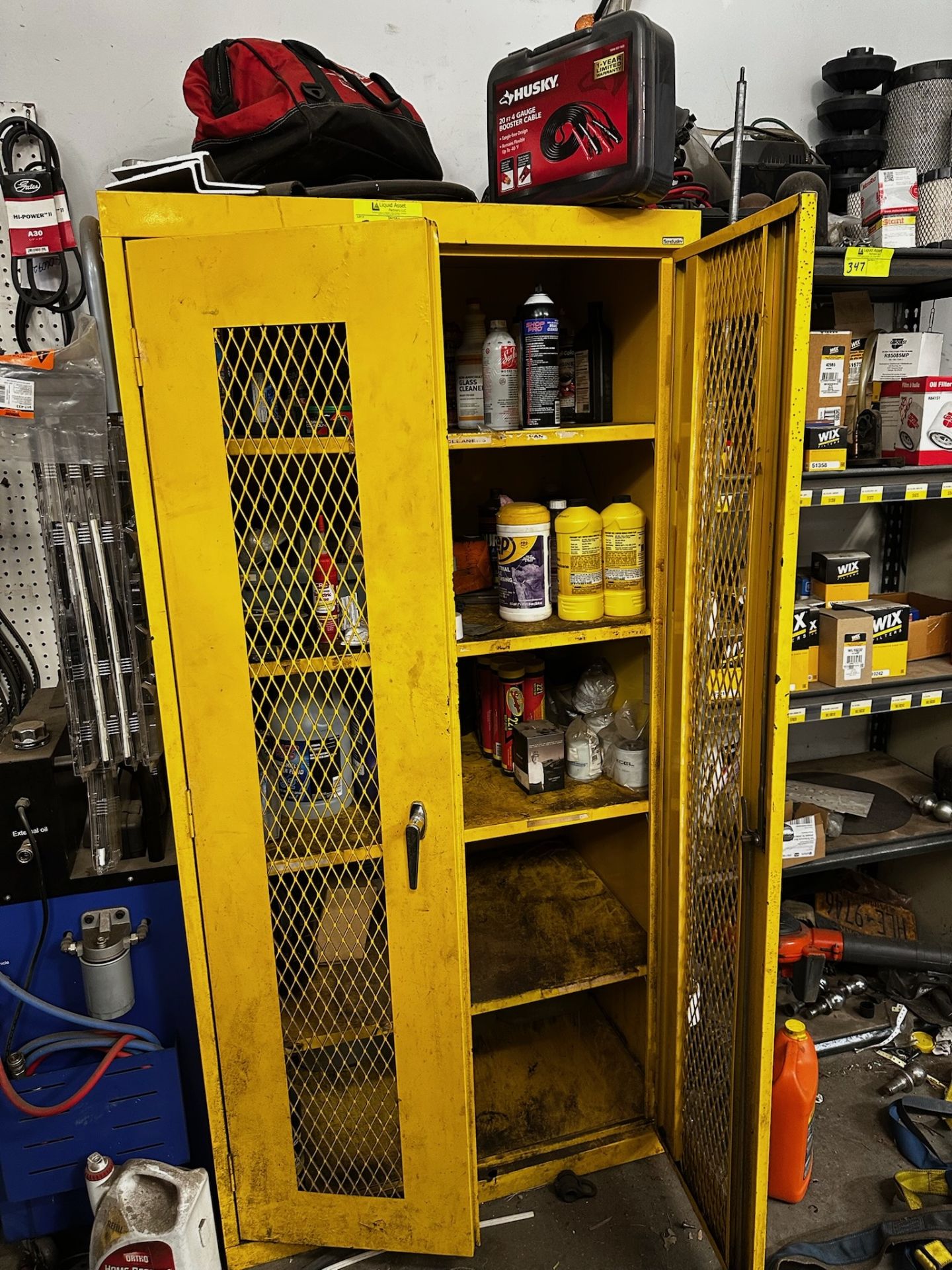 Metal Cabinet with Contents