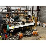 Work Bench with Contents on and Under Bench