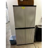 Plastic Storage Cabinet and Contents