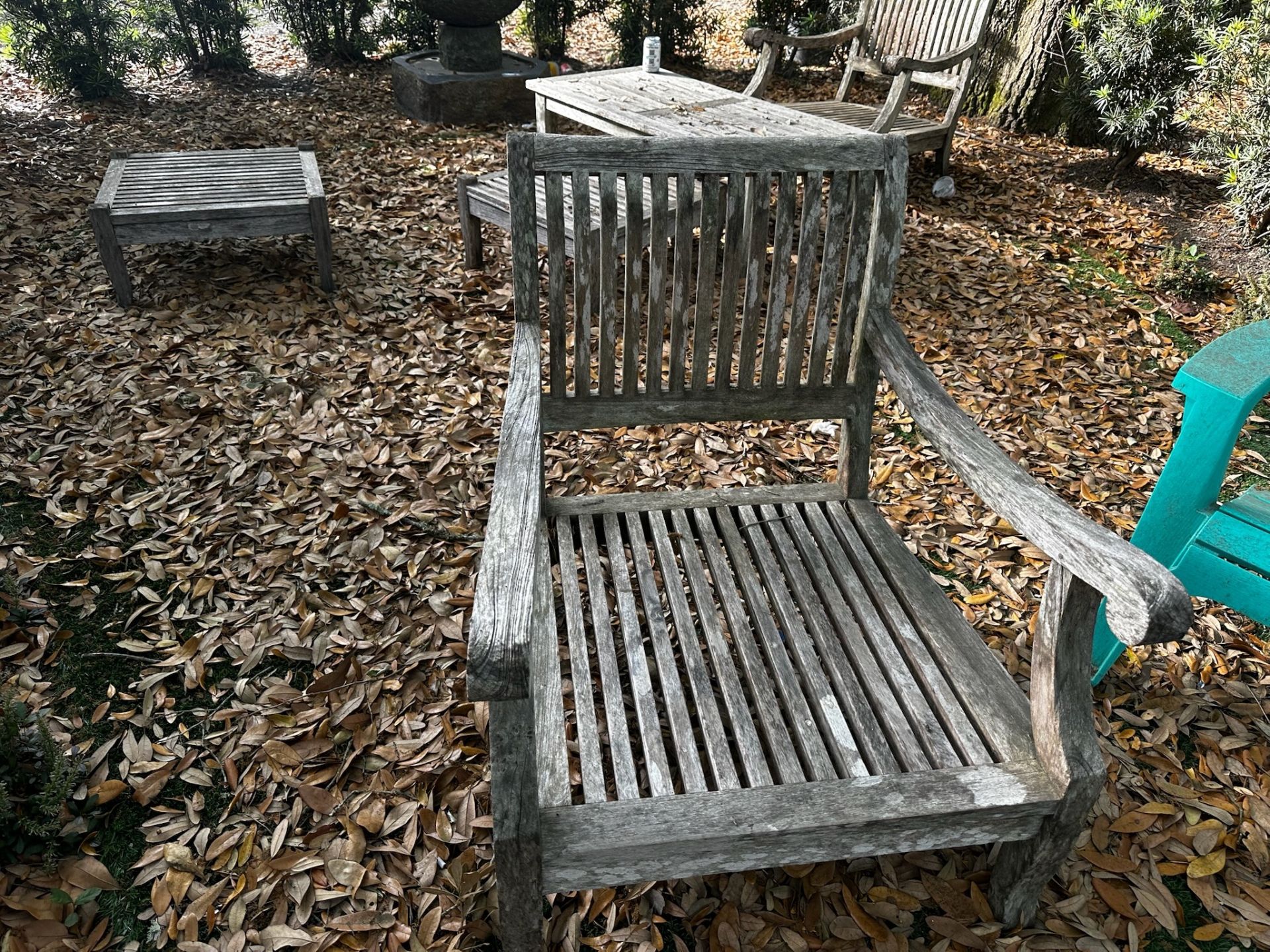 Weathered Wooden Outdoor Furniture - Image 2 of 5
