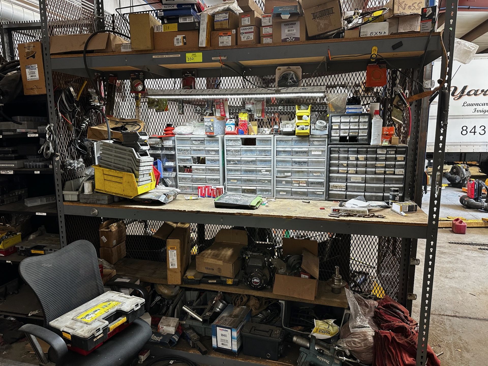 Metal Shelf with Contents
