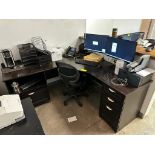 Corner Desk Complete Office with Monitors and Coffee Maker
