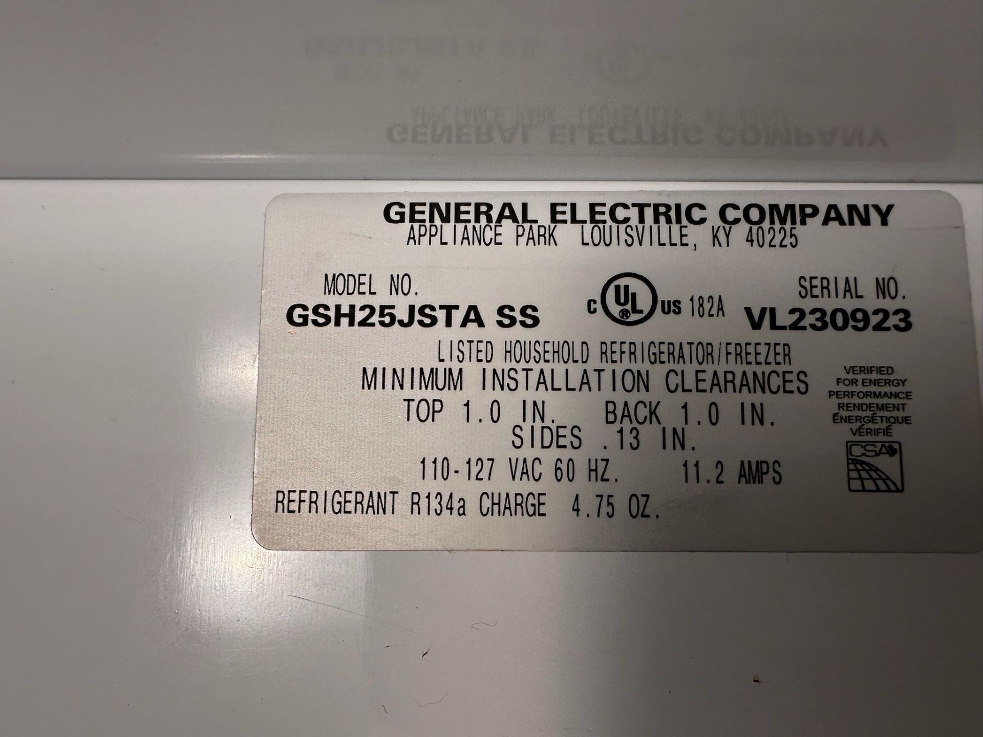 GE Side by Side Refrigerator - Image 4 of 4