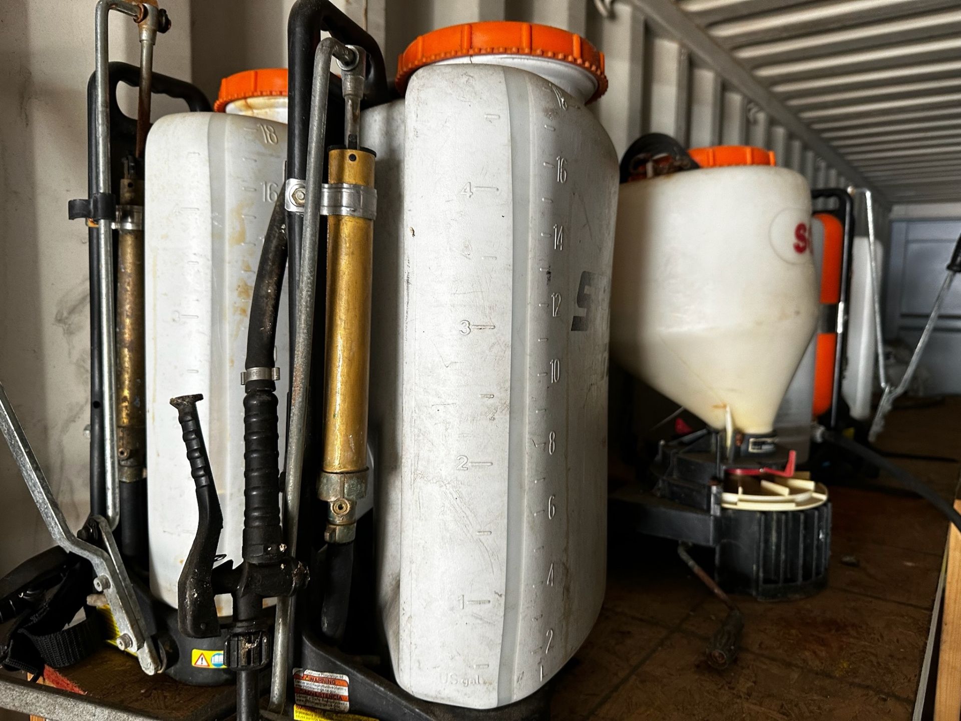 Storage Shelf and Contents, Backpack Sprayers, Chain Saws, and More. - Image 2 of 13