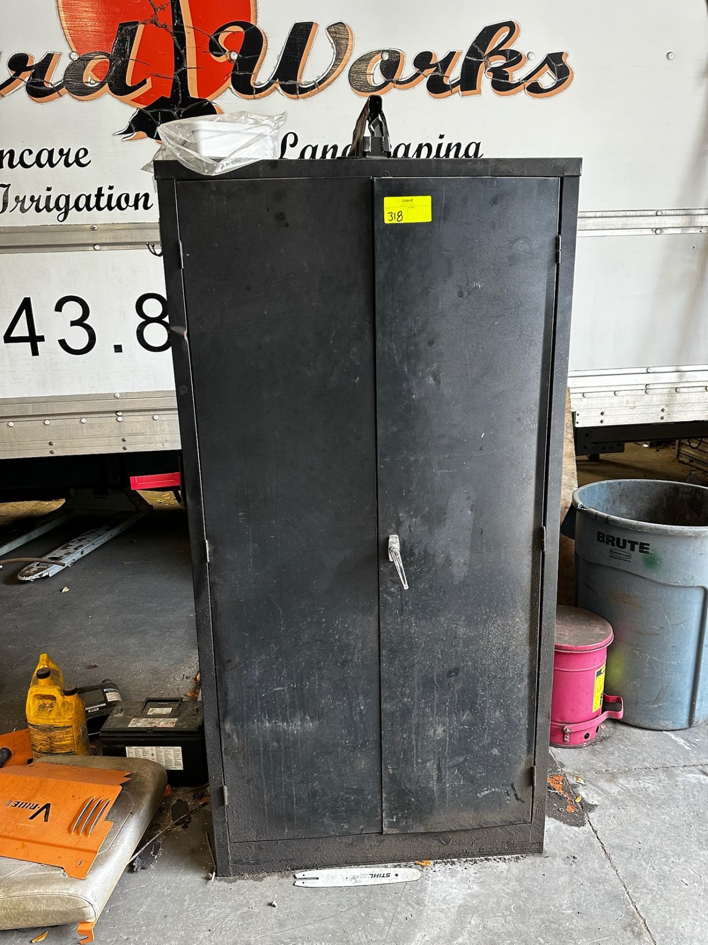 Metal Storage Cabinet and Contents