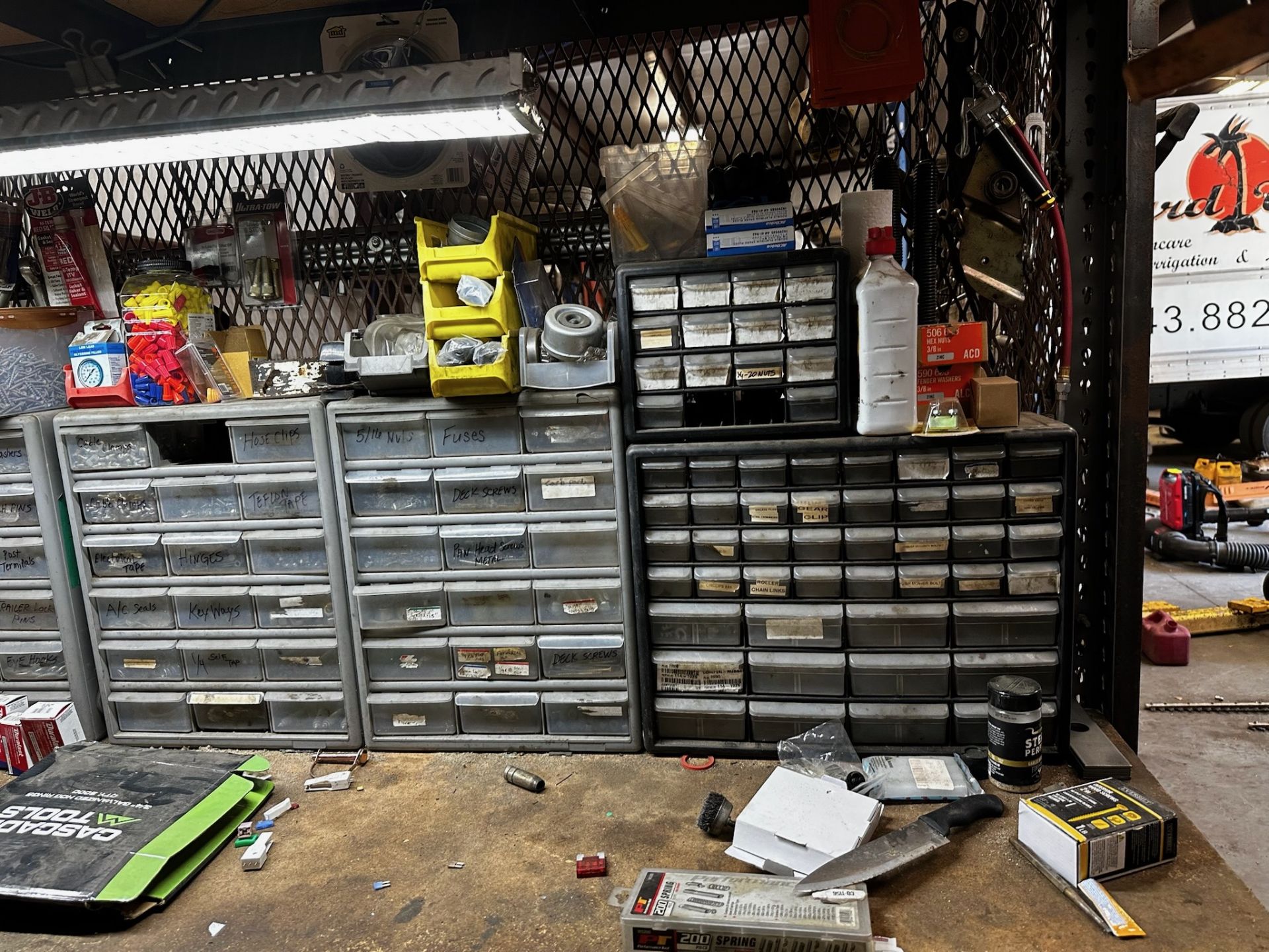 Metal Shelf with Contents - Image 6 of 9