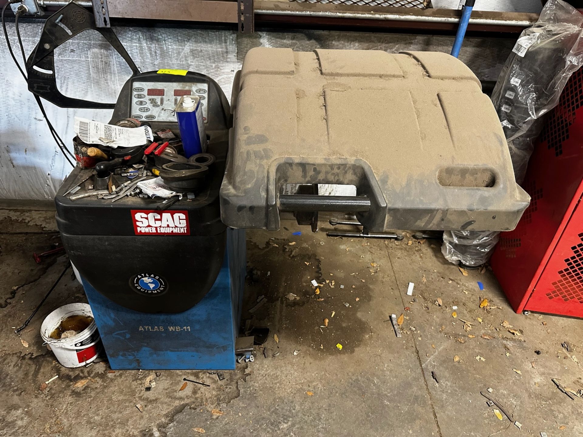 Atlas WB-11 Computerized Wheel Balancer and Small Parts Bins with Conent - Image 4 of 6