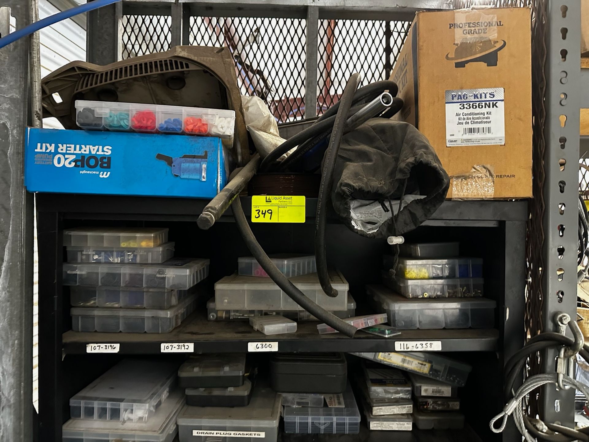 Metal Shelf with Contents, Ladder, Tank - Image 2 of 5
