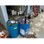 Lot of 2 55 Gallon Plastic Drums with Manual Pumps