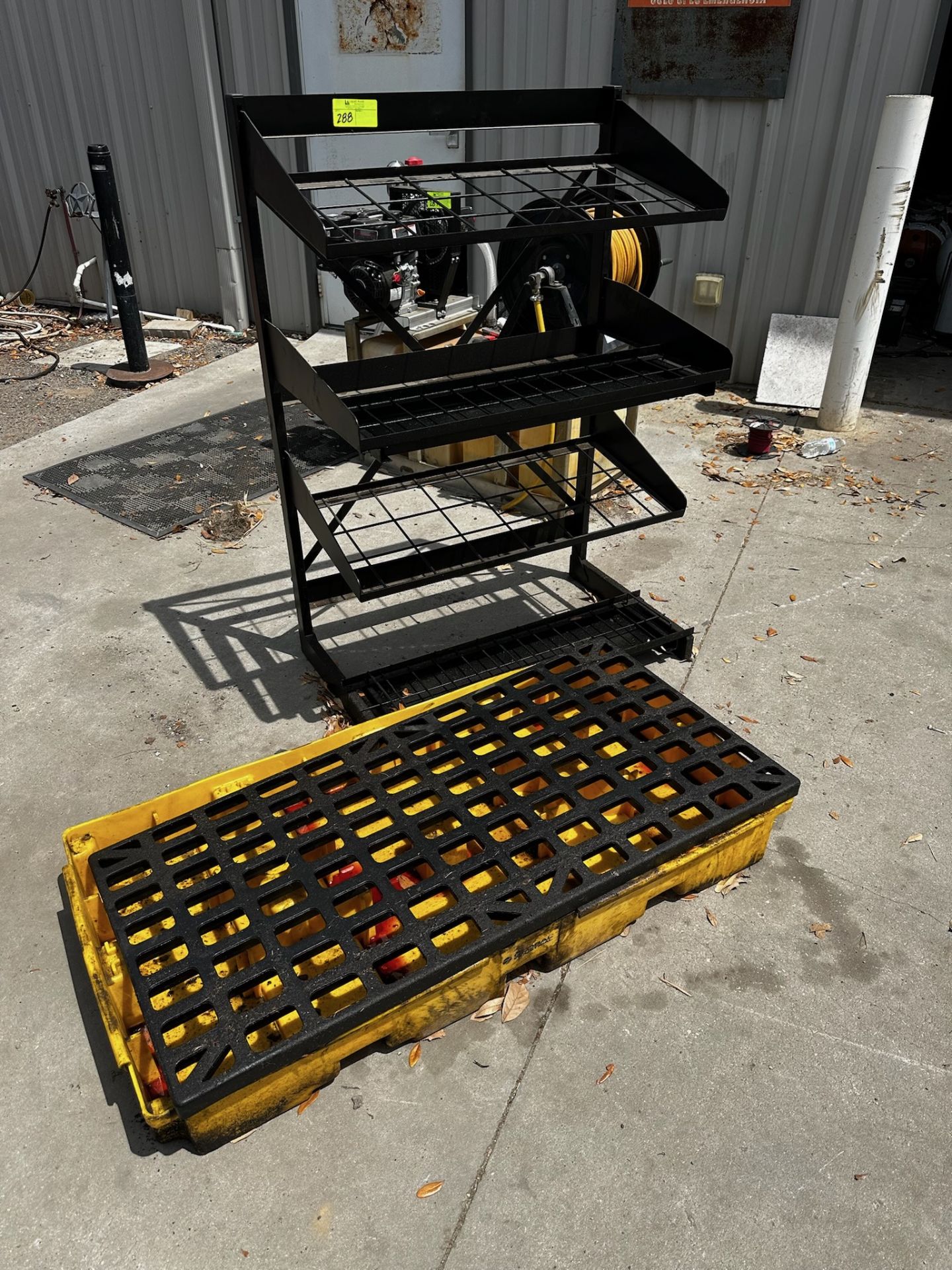 Metal Shop Shelf with Plastic Bin and Grate - Image 2 of 2