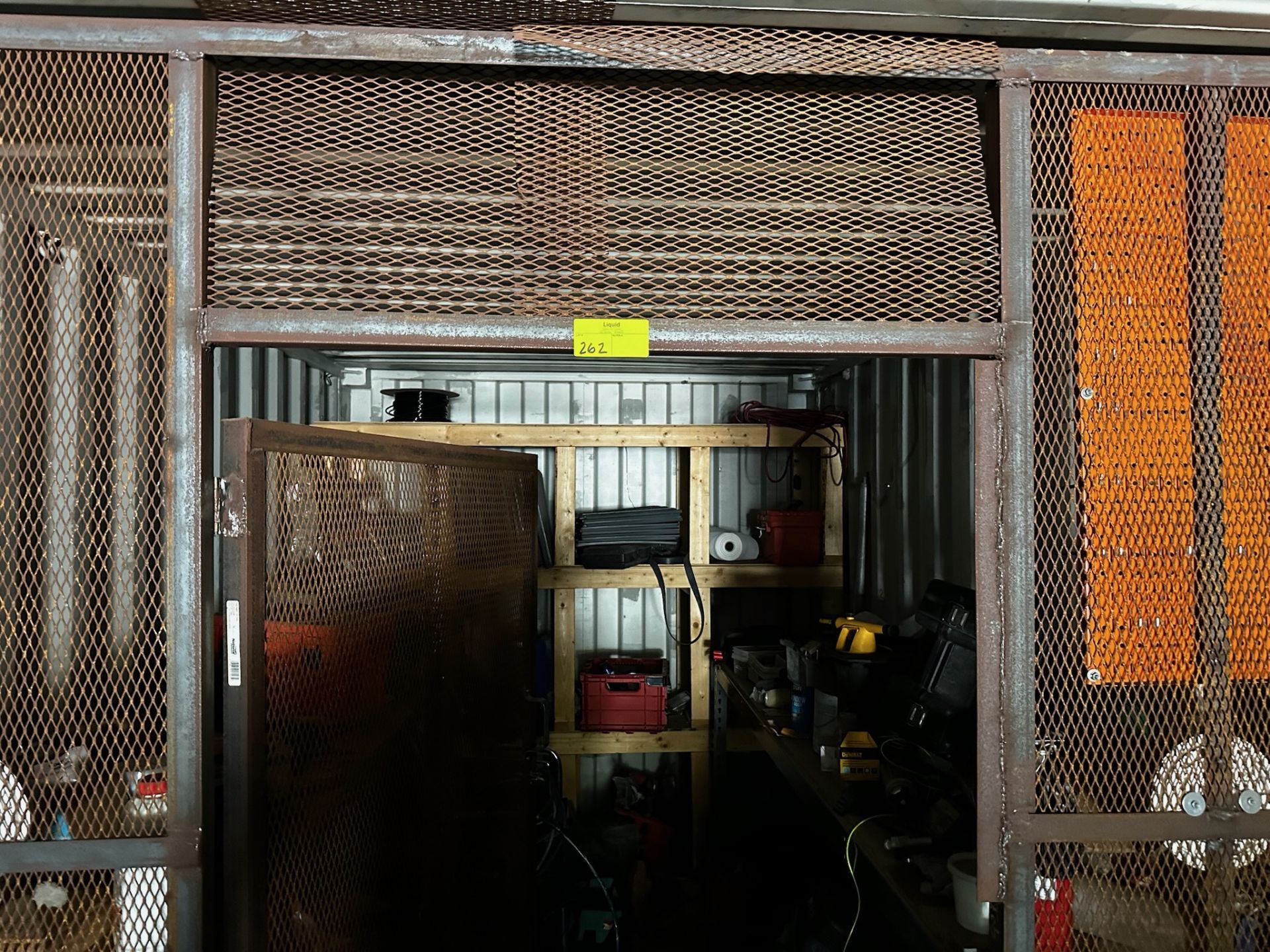 Contents of Storage Cage, Jack Hammer, Paint Sprayer, etc.